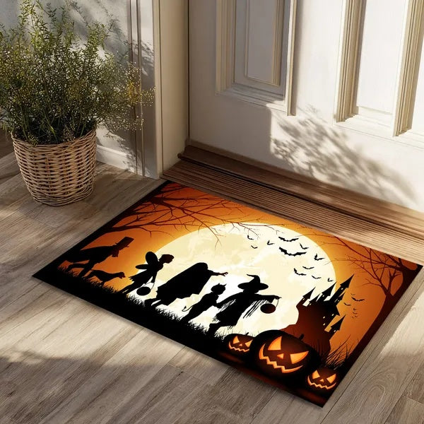 Halloween Pumpkin Ghost Doormat - Spooky Home Decor for Entrance & Living Spaces