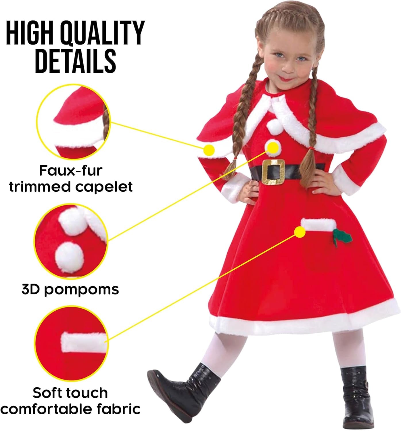 Kids Santa Costume, Santa Costume Girls, Mrs Claus Costumes for Kids, Christmas Costumes for Girls