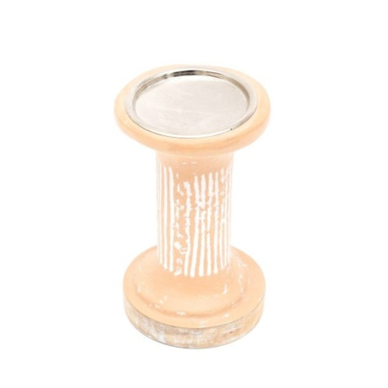 Brown EcoMix Pillar Tall Candle Holder Sustainable Candle Stand For Elegant Lighting