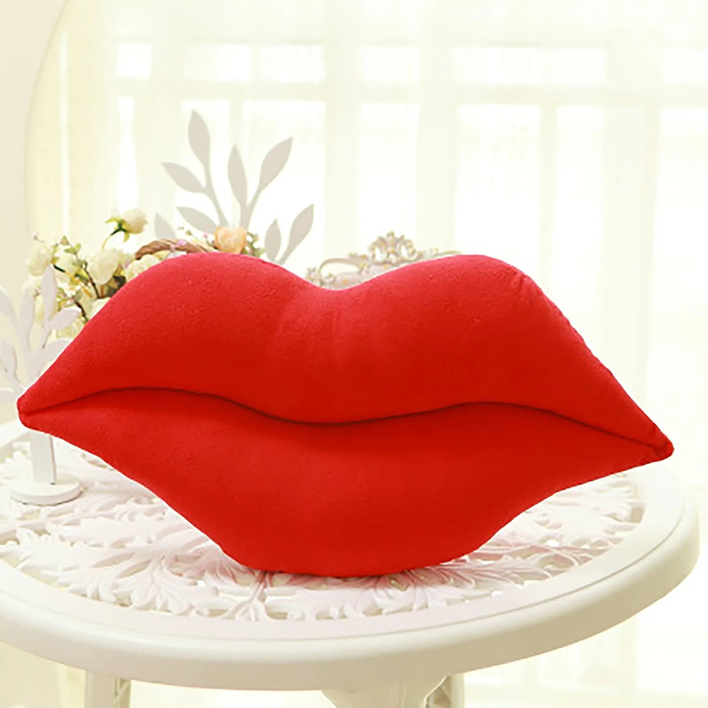 Deals！Hot Red 3D Lips Throw Pillows，Lips Pillows Decorative Throw Pillows，Kiss Cute Pillow Girls Valentine'S Day Gift Soft Velvet Decorative Reversible Pillow Cushion for Bed Couch