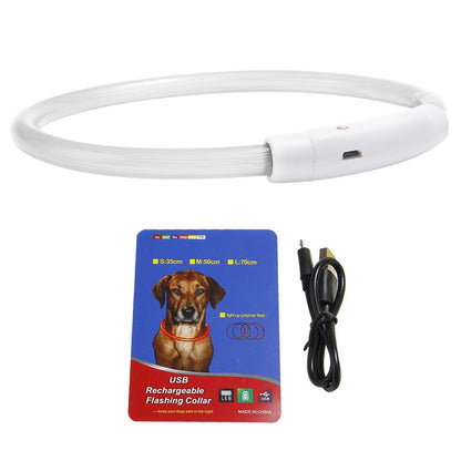 USB Rechargeable LED Dog Collar - Multi-Color Safety Light for Night Walking