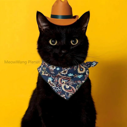 Premium Pet Halloween Costume Set - Dog Cat Bandana & Hat for Small Pets