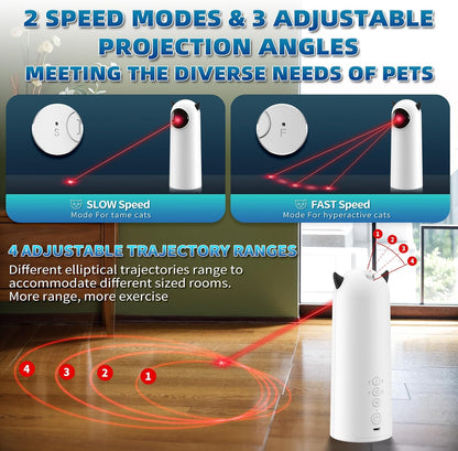 Laser Cat Toys for Indoor Cats, [2025 Newly Upgraded] Real Trajectory Motion Activated Cat Toy, Automatic Laser Pointer Interactive Automated Cat Toys for for Bored Indoor Adult Cats/Dogs/Kittenes