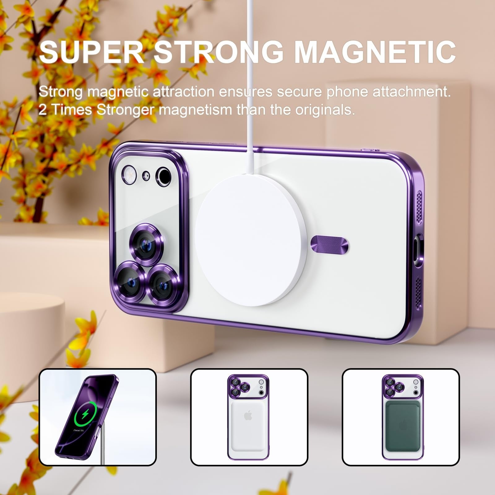 For Iphone 17 Pro Max/Air/17 Pro/17 Slim Plating Clear Mag Safe Lens Screen Case